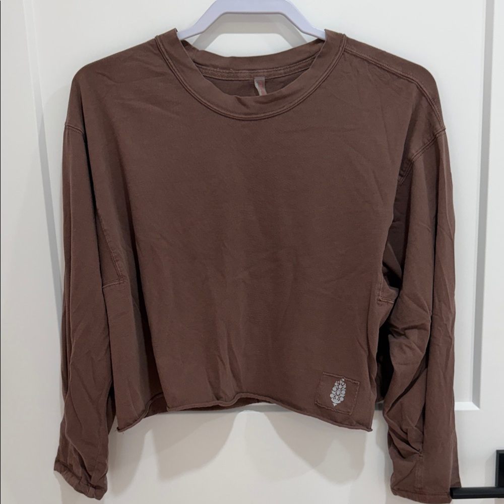 FP Movement Women's Brown Long-Sleeve Cropped Tee